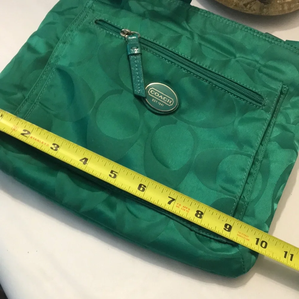 Coach Green Signature Nylon Crossbody Bag - Picture 6 of 9